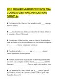 COG ORDAINED MINISTERS TEST PAPER 2026 COMPLETE QUESTIONS AND SOLUTIONS GRADED A&plus;