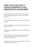 PRIMARY CARE ART AND SCIENCE OF ADVANCED COMPREHENSIVE TEST 2026 QUESTIONS WITH FULL SOLUTION VERIFIED