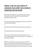 PRIMARY CARE ART AND SCIENCE OF ADVANCED EXAM SCRIPT 2026 COMPLETE QUESTIONS AND SOLUTIONS