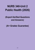NURS 340 Unit 2 Public Health Study Guide &ndash; Community Health Nursing Notes