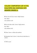 COLLEGE COMPOSITION CLEP ACTUAL EXAM PAPER 2026 QUESTIONS WITH ANSWERS GRADED A&plus;