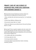 PRIMARY CARE ART AND SCIENCE OF ADVANCED FINAL PAPER 2026 QUESTIONS WITH ANSWERS GRADED A&plus;