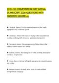 COLLEGE COMPOSITION CLEP ACTUAL EXAM SCRIPT 2026 QUESTIONS WITH ANSWERS GRADED A&plus;