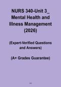NURS 340 Unit 3 Mental Health & Illness Management Study Guide &ndash; Psychiatric Nursing Notes