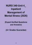 NURS 340 Unit 4 Inpatient Management of Mental Illness Study Guide &ndash; Psychiatric Nursing Notes