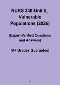 NURS 340 Unit 5 Vulnerable Populations Study Guide &ndash; Community & Public Health Nursing Notes