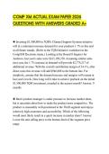 COMP XM ACTUAL EXAM PAPER 2026 QUESTIONS WITH ANSWERS GRADED A&plus;