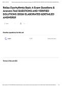 Relias Dysrhythmia Basic A Exam Questions & Answers Test QUESTIONS AND VERIFIED SOLUTIONS &vert;2026&vert; ELABORATED &DETAILED ANSWERS&excl;&excl;