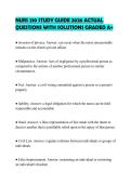 NURS 210 STUDY GUIDE 2026 ACTUAL QUESTIONS WITH SOLUTIONS GRADED A&plus;