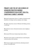 PRIMARY CARE THE ART AND SCIENCE OF ADVANCED PRACTICE NURSING COMPREHENSIVE EXAM SCRIPT 2026 FULL