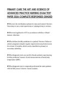 PRIMARY CARE THE ART AND SCIENCE OF ADVANCED PRACTICE NURSING EXAM TEST PAPER 2026 COMPLETE RESPONSES GRADED