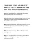 PRIMARY CARE THE ART AND SCIENCE OF ADVANCED PRACTICE NURSING FINAL EXAM STUDY GUIDE 2026 TESTED ITEMS SOLVED