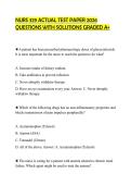 NURS 329 ACTUAL TEST PAPER 2026 QUESTIONS WITH SOLUTIONS GRADED A&plus;