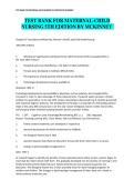 Maternal Child Nursing 5th Edition McKinney Test Bank Updated Latest Complete Questions and Answers for Nursing Exam Preparation&period; Comprehensive Practice Resource Covering Maternal&comma; Newborn&comma; and Pediatric Nursing Concepts&period; 2025&ndash;2026 Verified Study Tool for