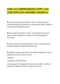 NURS 329 COMPREHENSIVE SCRIPT 2026 QUESTIONS WITH ANSWERS GRADED A&plus;