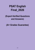PSAT English Final 2026 Study Guide &ndash; Reading&comma; Grammar & Writing Review
