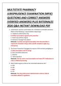 MULTISTATE PHARMACY  JURISPRUDENCE EXAMINATION &lpar;MPJE&rpar;  QUESTIONS AND CORRECT ANSWERS  &lpar;VERIFIED ANSWERS&rpar; PLUS RATIONALES  2026 Q&A INSTANT DOWNLOAD PDF 