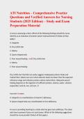 ATI Nutrition &ndash; Comprehensive Practice Questions and Verified Answers for Nursing Students &lpar;2025 Edition&rpar; &ndash; Study and Exam Preparation Material