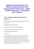 Medication Aide Certification Exam Latest 2026&sol;2027 Comprehensive Edition&colon; Actual Questions with 100&percnt; Verified Answers &ndash; Updated for ISMP & State Standards &ndash; Complete Study Guide &ndash; Graded A&plus;