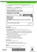 BUNDLE &colon;&colon;&colon; Pearson Edexcel Level 3 GCE German 2025 Combined Question Paper and Mark Scheme