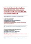 Texas Genetic Counselor Licensing Exam &ndash; Practice Questions And Correct Answers &lpar;Verified Answers&rpar; Plus Rationales 2025&sol;2026 Q&A &vert; Instant Download Pdf