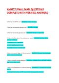 XNB277 Final Exam Questions&colon; Complete Verified Answers & Study Guide PDF