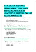 ICC RESIDENTIAL MECHANICAL  INSPECTOR EXAM QUESTIONS AND  CORRECT ANSWERS &lpar;VERIFIED  ANSWERS&rpar; PLUS RATIONALES 2026 Q&A  INSTANT DOWNLOAD PDF 