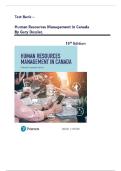 Test Bank for Human Resources Management in Canada&comma; 15th Edition by Gary Dessler & Nita Chhinzer &vert; 978-0137292141 &vert; All  Chapters &vert;  CPHR & Canada Labour Law Prep 2026&sol;2027