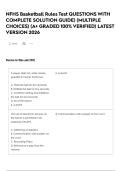 NFHS Basketball Rules Test QUESTIONS WITH COMPLETE SOLUTION GUIDE&rpar; &lpar;MULTIPLE CHOICES&rpar; &lpar;A&plus; GRADED 100&percnt; VERIFIED&rpar; LATEST VERSION 2026
