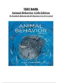Test Bank for Animal Behavior&comma; 12th Edition by Dustin Rubenstein &vert; 978-0197564912 &vert; All Chapters 1-14 &vert; Ethology & Evolutionary Biology Prep 2026&sol;2027
