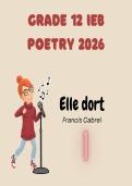 Summary of Elle Dort - French IEB Grade 12 Poetry 2026 