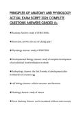 PRINCIPLES OF ANATOMY AND PHYSIOLOGY ACTUAL EXAM SCRIPT 2026 COMPLETE QUESTIONS ANSWERS GRADED A&plus;