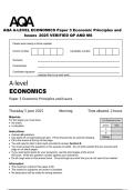 AQA A-LEVEL ECONOMICS Paper 3 Economic Principles and Issues 2025 VERIFIED QP AND MS 