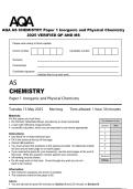 AQA AS CHEMISTRY Paper 1 Inorganic and Physical Chemistry 2025 VERIFIED QP AND MS 