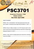 PSC3701 Assignment 2 &lpar;COMPLETE ANSWERS&rpar; Semester 1 2026 - DUE April 2026