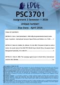PSC3701 Assignment 2 &lpar;ANSWERS&rpar; Semester 1 2026 - DISTINCTION GUARANTEED