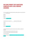 NYC DMV Permit Test Questions&colon; Complete 100&percnt; Verified Answers PDF Guide