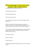 ATI Fundamentals 1 Quiz and Correct Answers 2026 Already Rated A