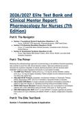 2026&sol;2027 Elite Test Bank&colon; Pharmacology for Nurses &lpar;7th Edition&rpar; &vert; NCLEX Rationales & Clinical Scenarios 