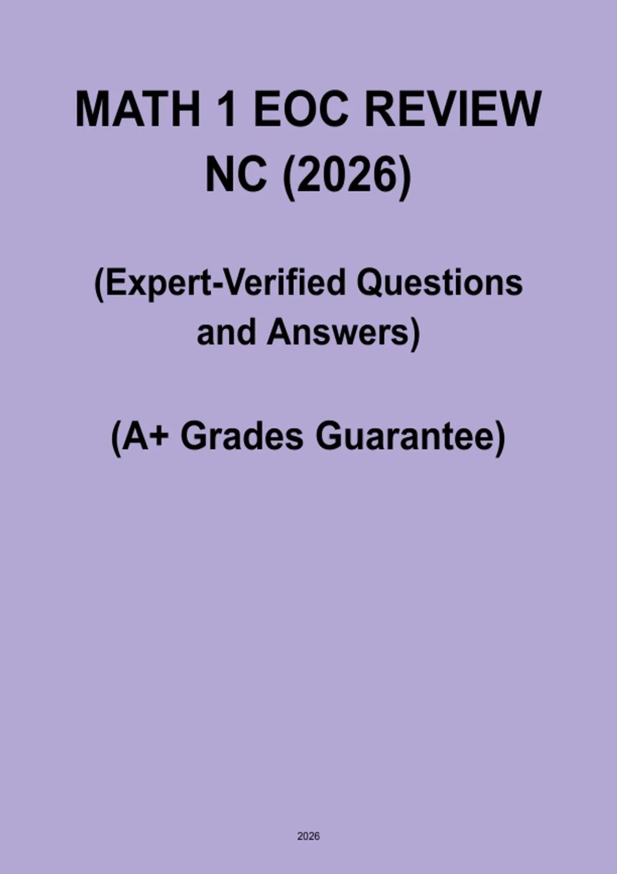 Math 1 EOC Review NC PDF – Comprehensive North Carolina End-of-Course ...