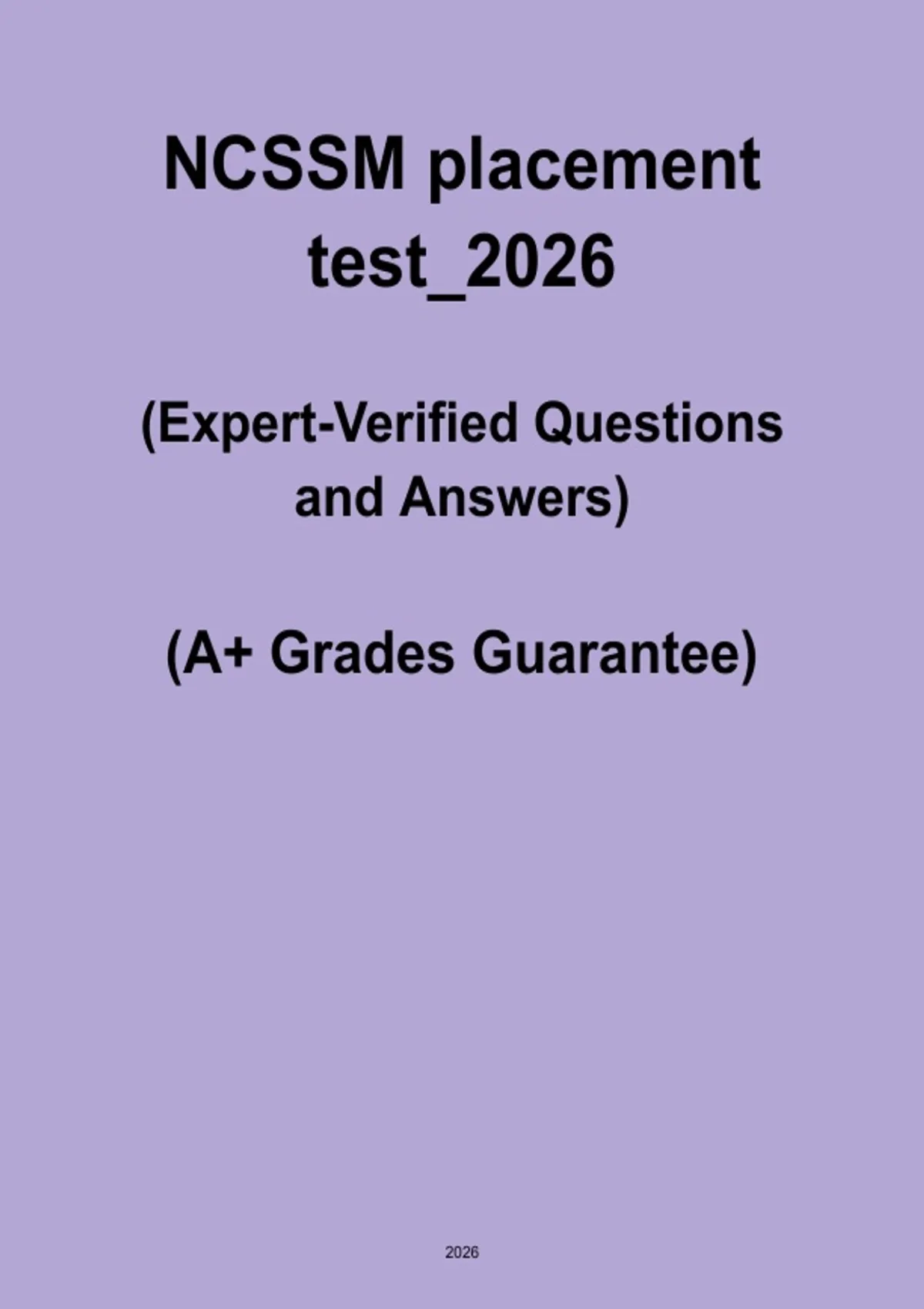 Ncssm Math Assessment Example Questions NCSSM Placement Test 2026 PDF – Complete Math and Science Study Guide ...