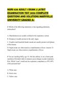 NURS 620 ADULT 1 EXAM 2 LATEST EXAMINATION TEST 2026 COMPLETE QUESTIONS AND SOLUTIONS MARYVILLE UNIVERSITY GRADED A&plus;