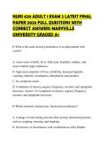NURS 620 ADULT 1 EXAM 2 LATEST FINAL PAPER 2026 FULL QUESTIONS WITH CORRECT ANSWERS MARYVILLE UNIVERSITY GRADED A