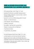 NURS 663 BOARD EVALUATION 2026 GUARANTEED PASS ANSWERS GRADED A&plus;