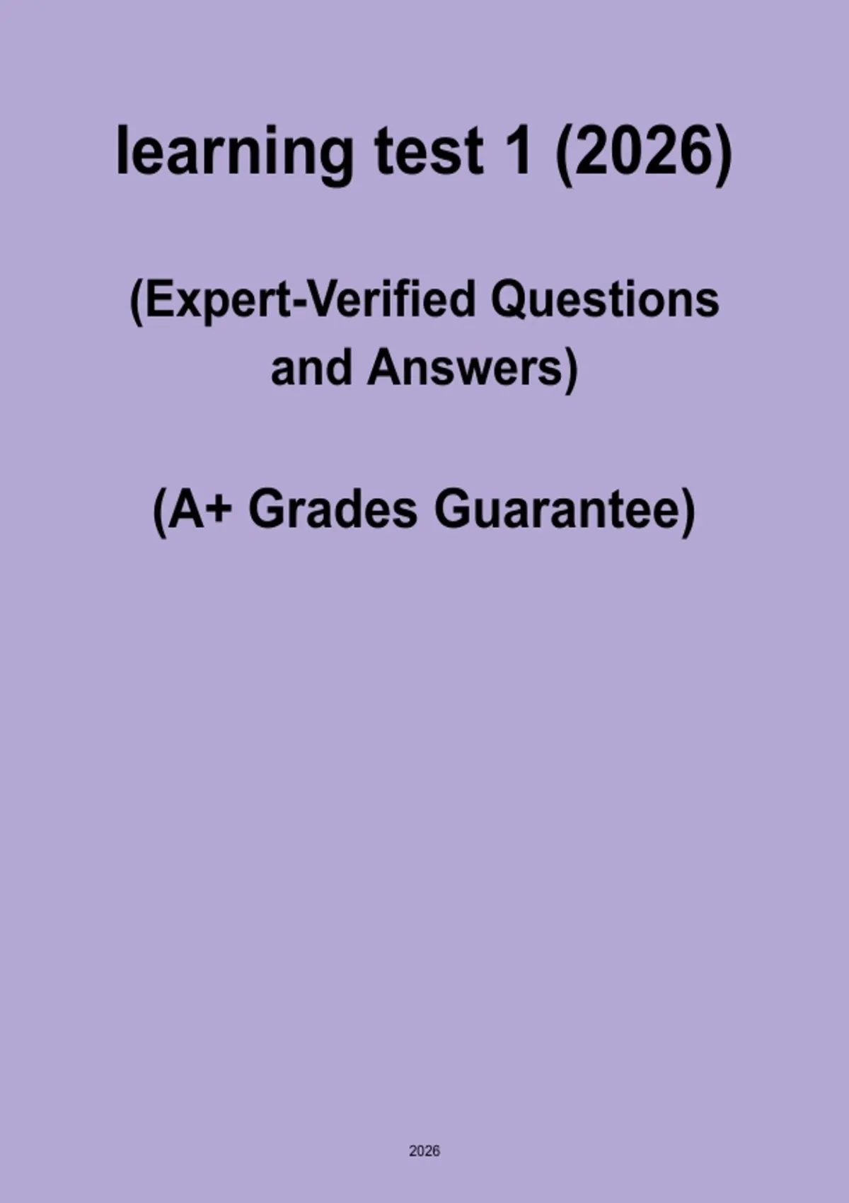 Learning Test 1 PDF – Study Guide and Practice Questions - CLASSICAL ...