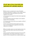ETS MFT MBA ACTUAL EXAM PAPER 2026 QUESTIONS WITH ANSWERS GRADED A&plus;