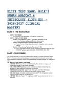 ELITE TEST BANK&colon; Hole&rsquo;s Human Anatomy & Physiology 13th Edition - Clinical Mastery & 2026&sol;2027 Guidelines