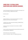 UWRF FDSC 110 FINAL EXAM QUESTIONS AND VERIFIED ANSWERS