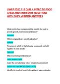 UWRF FDSC 110 QUIZ 4 INTRO TO FOOD CHEM AND NUTRIENTS QUESTIONS WITH 100&percnt; VERIFIED ANSWERS