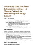 2026&sol;2027 Elite Test Bank&colon; Information Systems &ndash; A Manager's Guide to Harnessing Technology &lpar;v10&period;0&rpar; &vert; Complete Q&A with Mentor Analysis